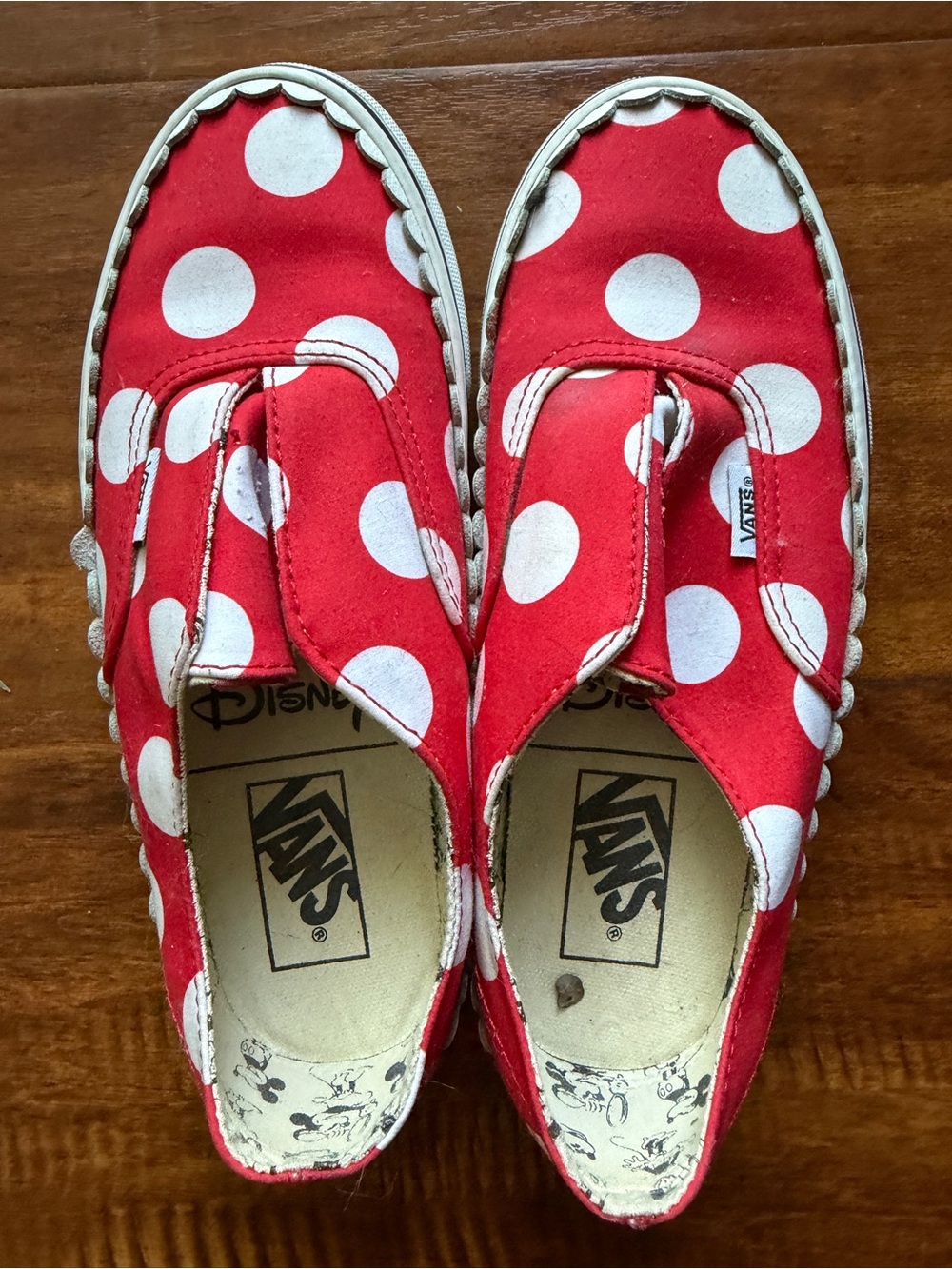 Vans Limited Edition Disney Minnie MouseRed and White Polka Dot Slip-On Sneakers